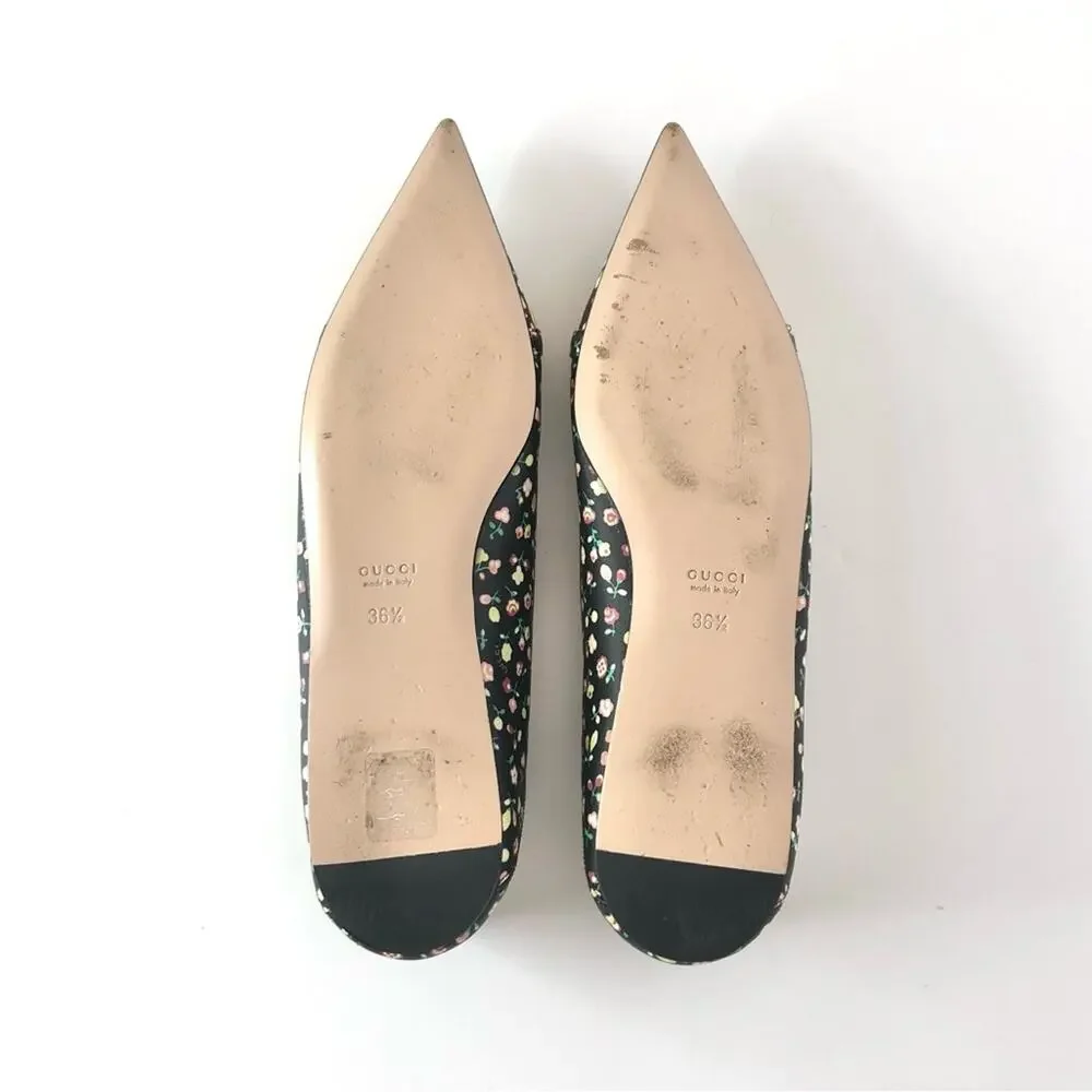 Gucci x Liberty Floral Horsebit Maryjane Pointed Toe Ballet Flats 36.5 - Picture 6 of 8
